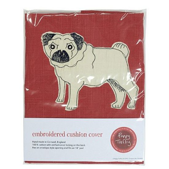 아플리케 쿠션커버-퍼그