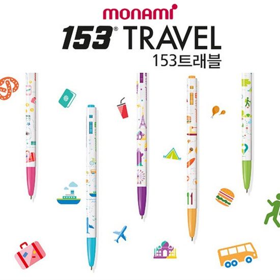 모나미 153 볼펜 트래블 5종세트 0.5mm/문구 볼펜세트