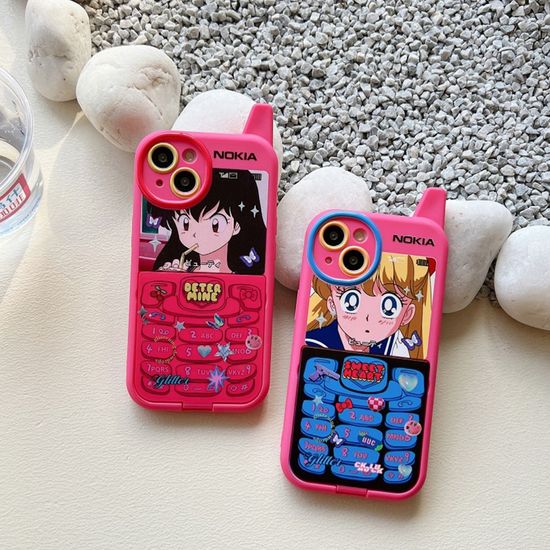 아이폰 14 13 12 11 레트로 플립 캐릭터 안테나케이스