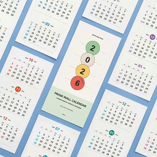 2026 프리즘 3단 벽걸이 달력 (대형 캘린더)