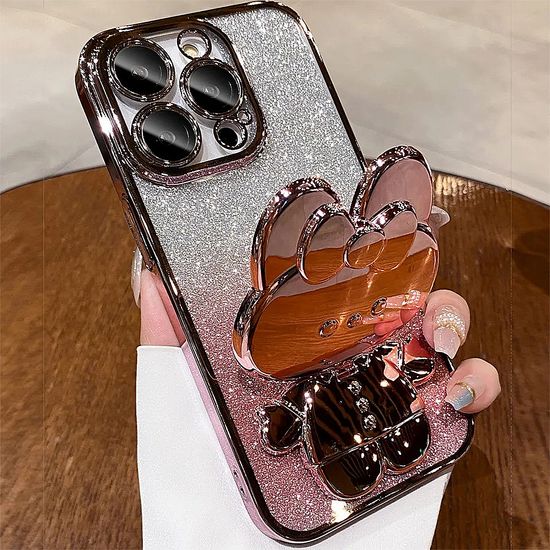 아이폰 15 14 13 12 토끼 미러 핑거톡 글리터 케이스