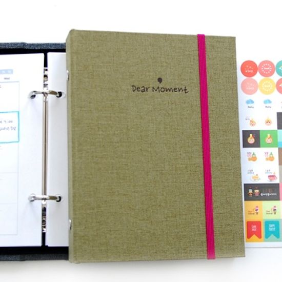 쁘띠로그 바인딩 다이어리 (A6 만년형) - 카키