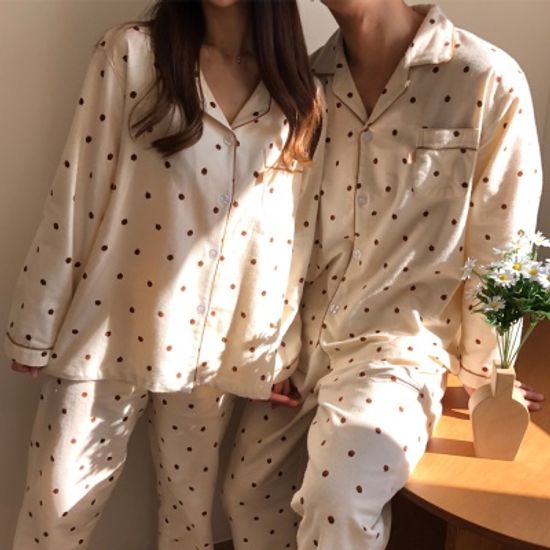 순면기모 도토리 커플잠옷 파자마