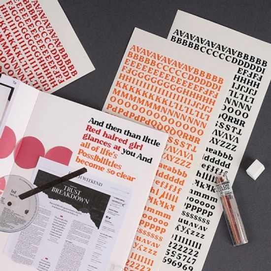 세리프 6mm 알파벳 숫자 스티커 12가지 컬러 세트