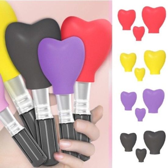 하트 메이크업 브러쉬 더스트 실리콘 커버 홀더 세트