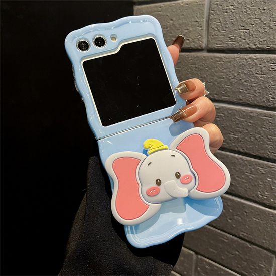 갤럭시 z플립 3 4 5 아기 코끼리 접이식거치대 케이스