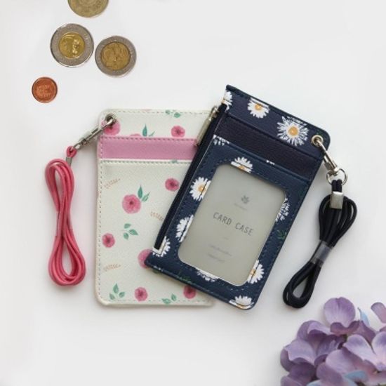 핑크풋 꽃길 목걸이카드지갑