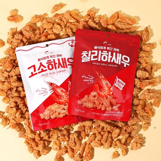 까박 새우머리 튀김 과자 2종 고소한맛 칠리맛 4봉