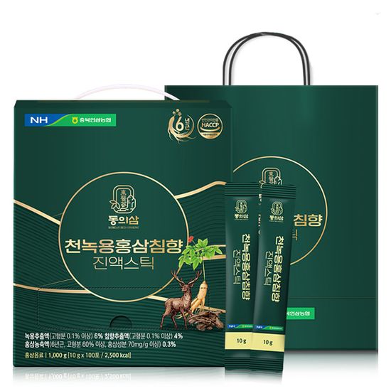 [동의삼] 6년근 천녹용홍삼침향 진액스틱 10gx100포