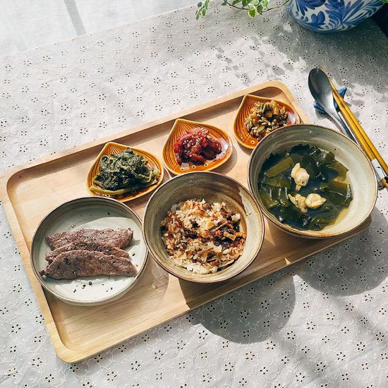 브라운 알밤 도자기 미니접시 3p set