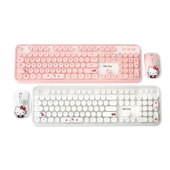 헬로키티 레트로 무선 키보드 마우스 세트  