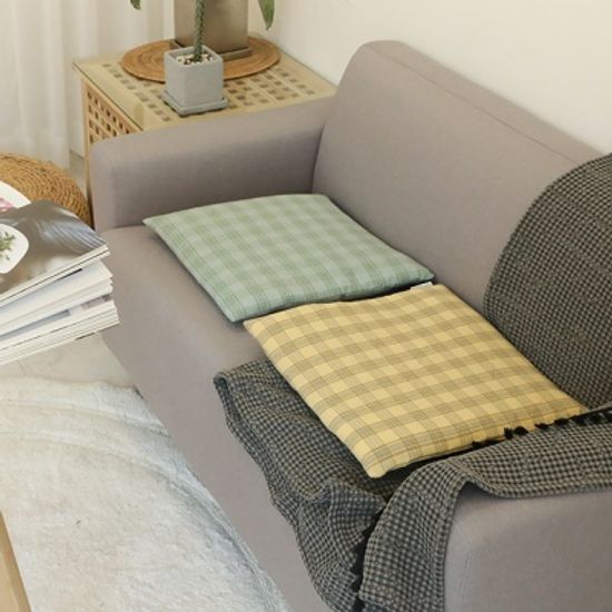 멜란 타탄 체크 방석커버-3color