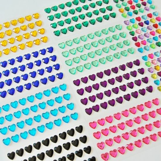 보석 하트 큐빅 스티커(16종)