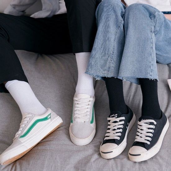 여성 긴목 양말 장목 무지 학생 긴목양말(W9B5ADF)