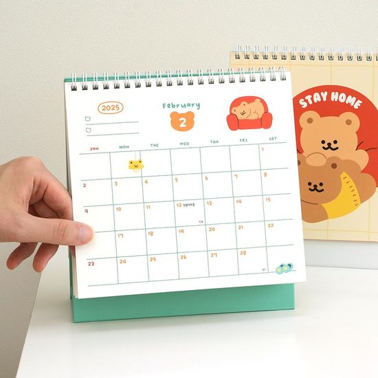 핑크풋 댄싱베어2025탁상캘린더
