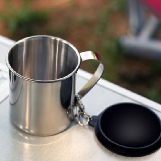 키친아트 뚜껑있는 등산컵 2P 캠핑 스텐 물컵 머그컵