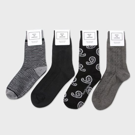 자카드 양말 4SET