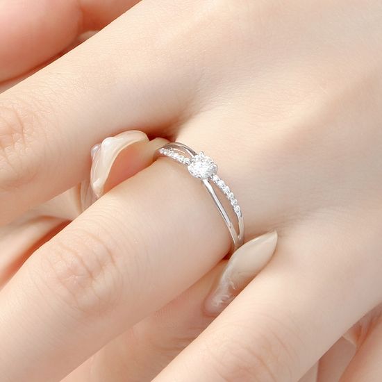 [비쥬홀릭] 실버925 백금도금 샤인리본 오픈링 반지(