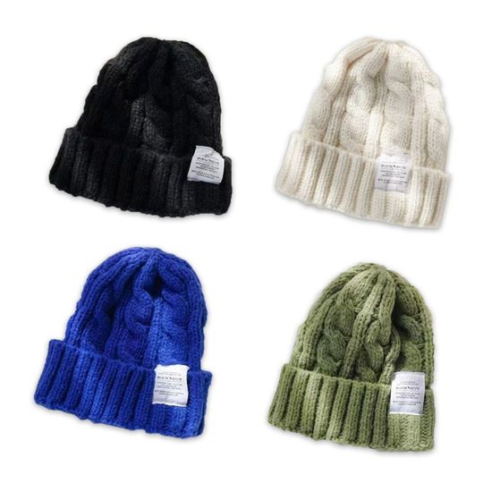 방한 기모 꽈배기 니트 비니 LM-0498(WFFL7H0)