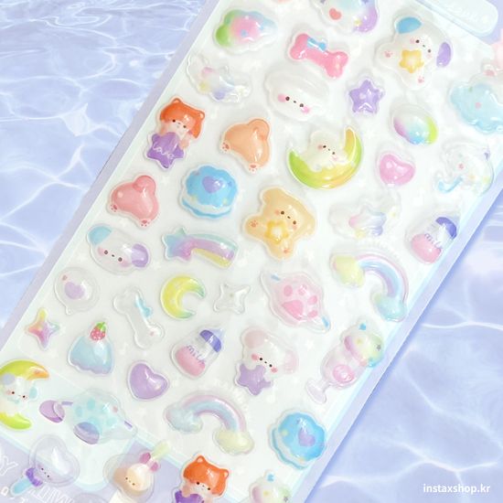 인스탁스 3D 입체 스티커 투명 케이스 다꾸 폰꾸