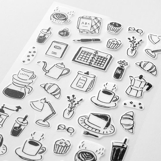 Diary Seal Two Sheets - Monotone Cafe
