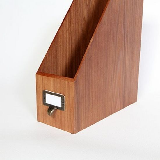 우드 화일 잡지 서류 보관함-웬지색