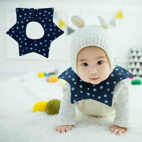 [HARAROI 턱받이]_작은별빛 스타 네이비