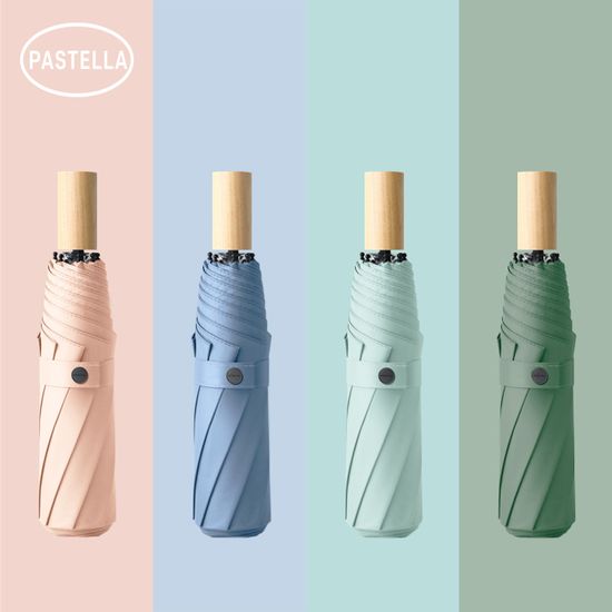 PASTELLA 우드 3단 수동 암막 양우산 PS13(UPF50+)