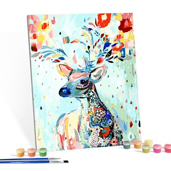 DIY 명화 그림그리기 세트 무지개 사슴 40x50