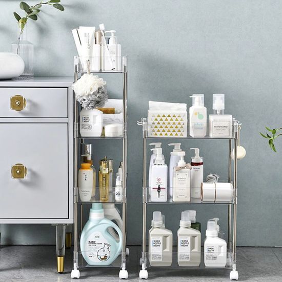 투명 트롤리 이동식 틈새 선반 4단(WABDF8B)