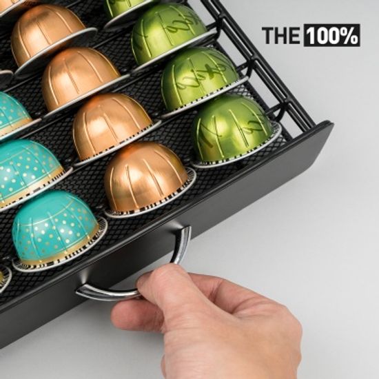 THE100% 버츄오 호환 캡슐커피 보관함 강화유리 서랍형 40구 홀더 거치대