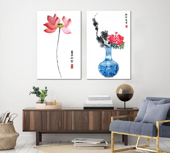 목단꽃 풍수 인테리어 거실 그림 액자 오픈선물 특대