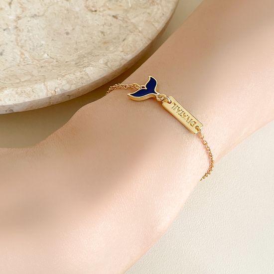 [선물포장] 행운의 고래꼬리 미니멀 체인 팔찌