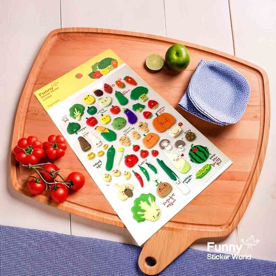 퍼니스티커 Z807 야채모음 캐스팅 차일드 스티커