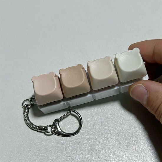 곰돌이 키보드 딸깍이 키캡 피젯토이 키링 4구 장난감