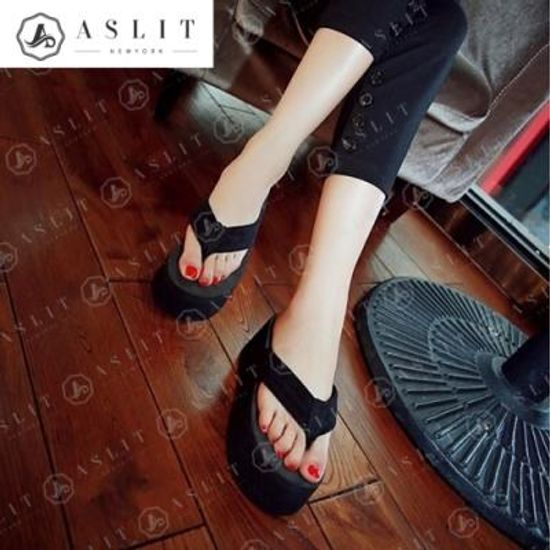 [애슬릿]여성 키높이 통굽 쪼리 여름 데일리 슬리퍼