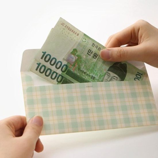 핑크풋 체크가로봉투세트