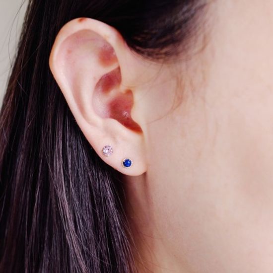 14K골드 꼬임 천연석 피어싱 터키석 라피스라줄리