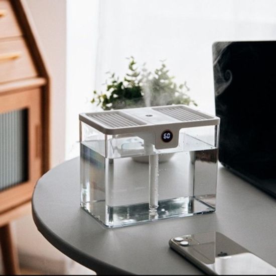 환절기 대용량 투명 가습기 1.5L 디스플레이 습도표시