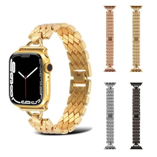 애플워치7 6 5 4 3 SE 다이아패턴 메탈 스트랩 시계줄