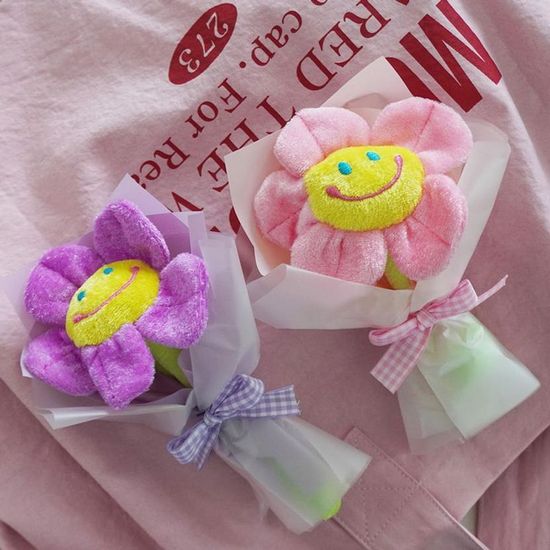 초미니 스마일 한송이 인형 꽃다발 6color(WE62B70)