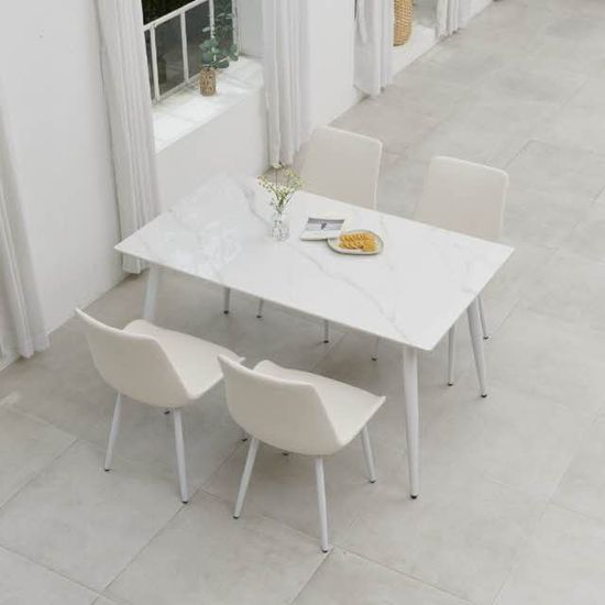 세라믹 사각 4인 식탁 세트 1400 식탁+의자4개