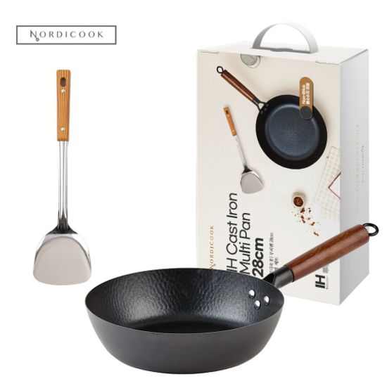 [노르디쿡] IH 코팅 무쇠팬 28cm + 뒤집개 포함
