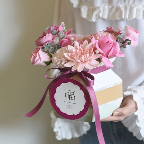 플라워 복주머니 용돈박스