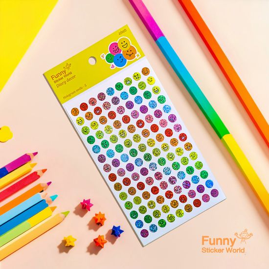 퍼니스티커 61-35H 스마일1 홀로그램 다이어리데코