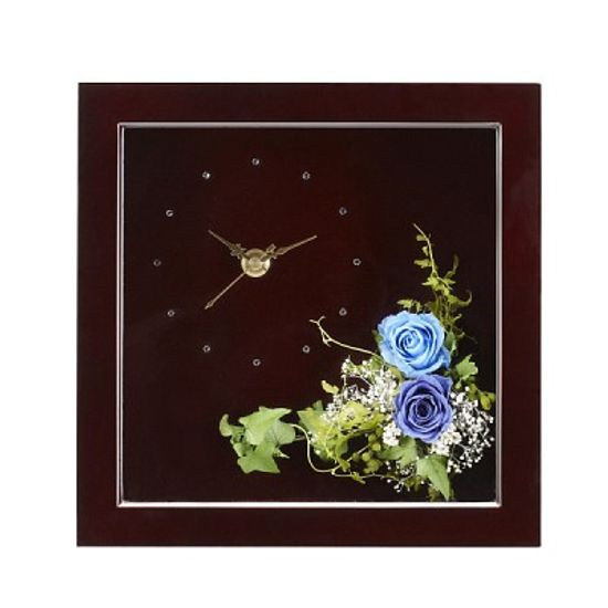 [시들지 않는 영원함 프리저브드 플라워] 브라운 블루 시계 M