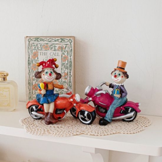 카리스마 삐에로 오토바이 커플 2P 인테리어 장식소품