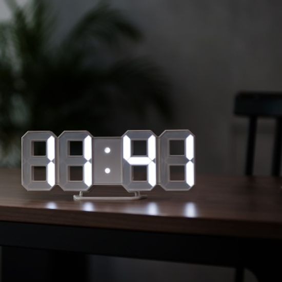 무소음 디지털 3D LED 벽시계 알람 탁상시계 LLC-P03D