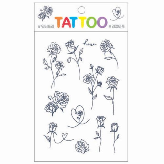 [쁘띠팬시]타투 스티커-TS014 로즈(물이필요없는)