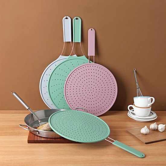 1+1 기름튐방지 실리콘 로즈골드 손잡이프라이팬덮개